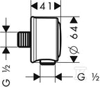 Złącze węża Hansgrohe AXOR Fixfit de Luxe DN15 z zaworem zwrotnym - nikiel szczotkowany 16884820
