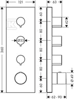 Moduł z termostatem Hansgrohe Axor Starck, element zewnętrzny DN20 chrom 10751000