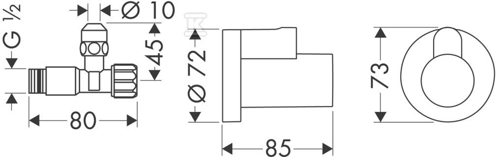 Zawór kątowy Hansgrohe chrom 13954000