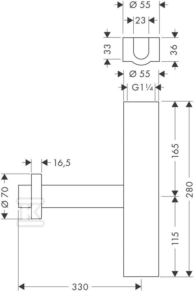 Syfon Hansgrohe Flowstar G 1 1 / 4 chrom 52100000