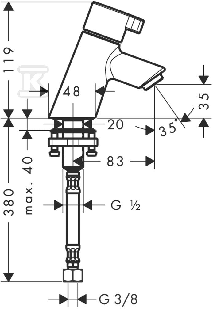 Bateria umywalkowa Hansgrohe Talis S Stojąca DN15 chrom 13132000