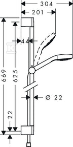 Zestaw prysznicowy Hansgrohe Croma Select E Vario z drążkiem 65 cm 26582400