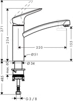 Bateria kuchenna Hansgrohe Logis jednouchwytowa stojąca 71832000