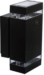 Oprawa elewacyjna ZEW EL235, 2xGU10, 35W, IP44, czarna