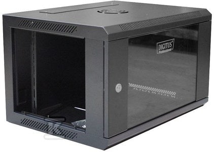Szafa krosowa wisząca jednosekcyjna 19" 6U S/600 G/450 czarny (RAL 9004), grill 1W