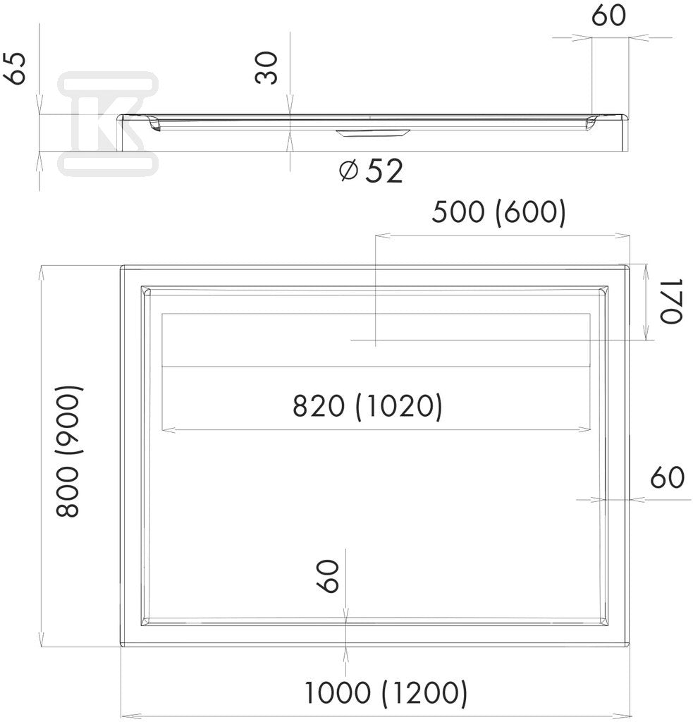 Brodzik kompozytowy Stabilsound Plus 90x120x6,5 / 3 prostokątny Camparo