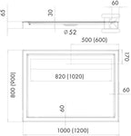Brodzik kompozytowy Stabilsound Plus 90x100x6,5 / 3 prostokątny Camparo