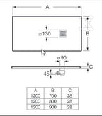 Brodzik Roca Terran prostokątny 1200x800 mm syfon w komplecie