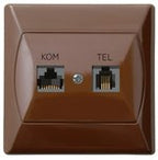 Gniazdo komputerowo-telefoniczne RJ 45 kat. 5e, (8-stykowe) + RJ 11 (6-stykowe) AKCENT BIAŁY