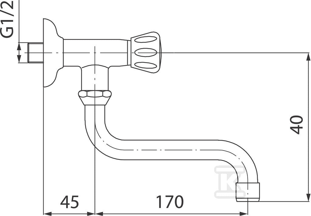 Bateria umywalkowa Standard ścienna, chrom
