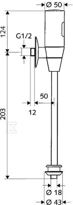 Spłuczka do pisuaru Schelltronic, bateria 9V,chrom