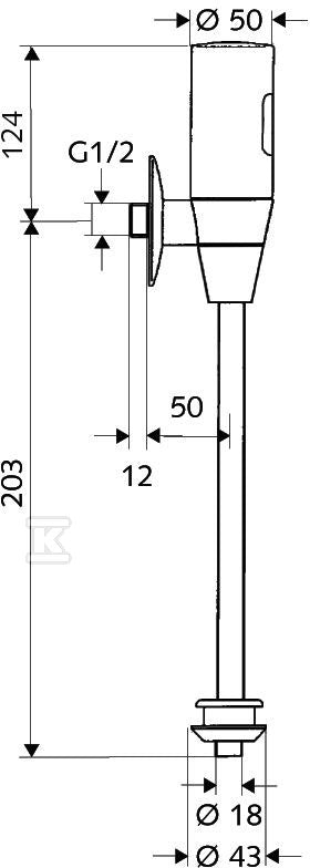 Spłuczka do pisuaru Schelltronic, bateria 9V,chrom