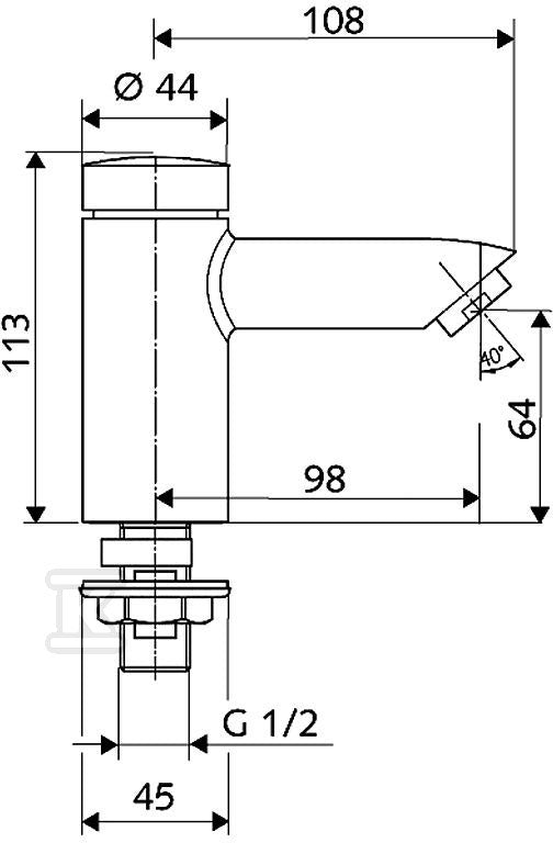 Bateria umywalkowa SCHELL Samozamykajaca Petit SC,1/2" chrom