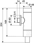 Spłuczka WC Schellomat Basic 3/4" chrom