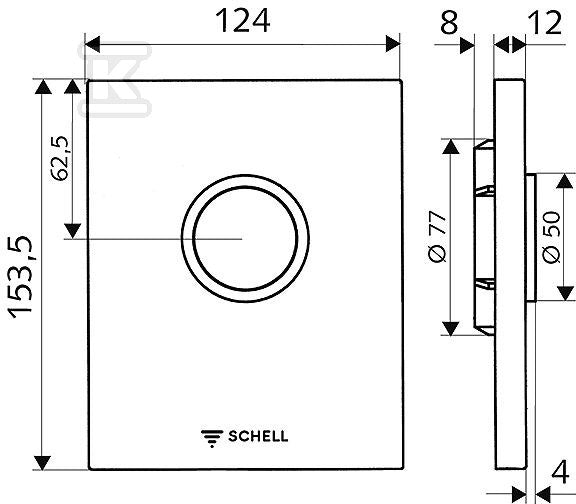 Spłuczka podtynkowa do pisuaru-element zewnetrzny Compact II Edition mechaniczny biały
