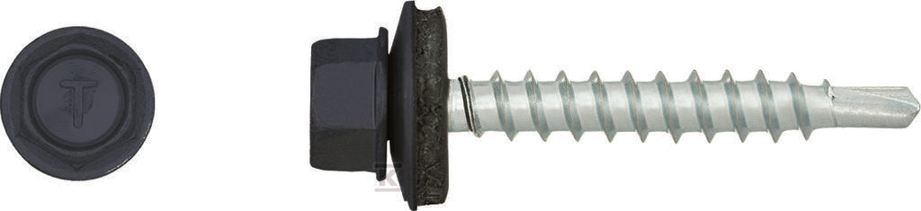 Wkręt farmerski blacha do drewna od 4,8x35 mm z podkładką T14 RAL 7024