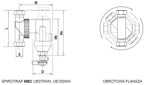 Separator zanieczyszczeń Spirotrap MBC 1", z magnesem, obrotową flanszą, i zaworem spustowym.