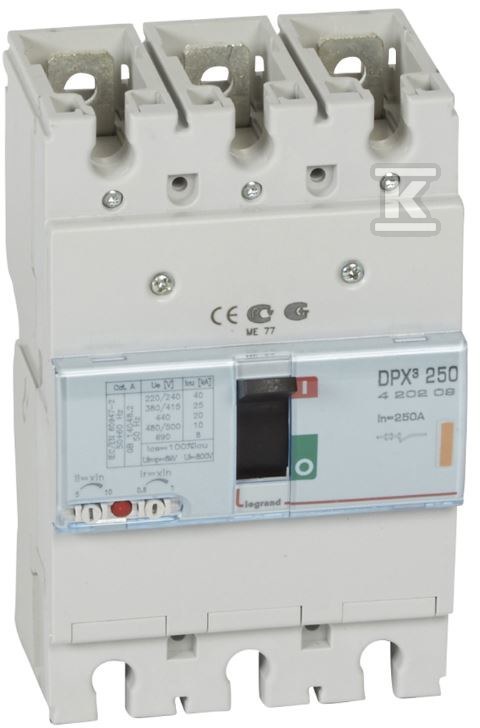 Wyłacznik mocy z wyzwalaczem termiczno-magnetycznym DPX3 250 3P 250A 25KA
