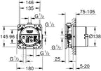 Element podtynkowy uniwersalny Rapido Smart Box 1/2", 3 wyjścia wody 1/2"