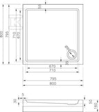 Brodzik Ravak Angela Basic Kompakt 90cm-samonośny prysznicowy kwadratowy do instalacji w całości z panelem wykonany z antybakteryjnego u średnica syfonu 90mm
