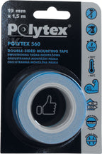 Taśma Polytex 560 dwustronna biała montażowa, 19 mm x 1,1 mm x 1,5 m