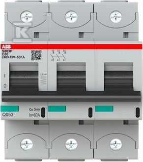 Wyłącznik nadmiarowo-prądowy S803P-C80