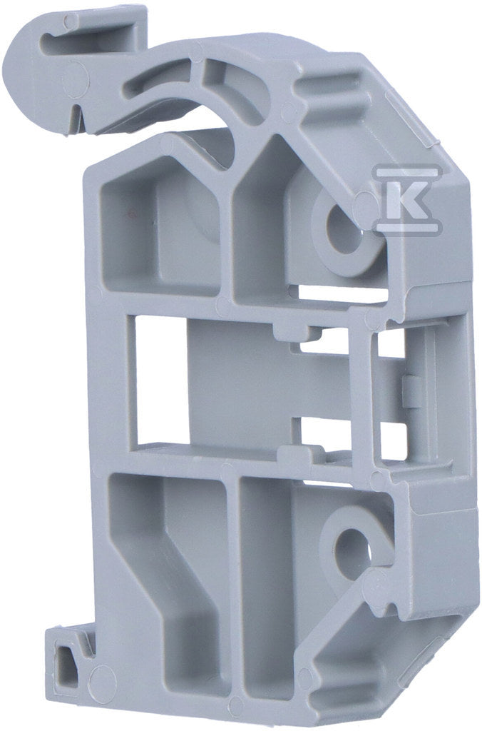Blokada bezśrubowa końcowa szerokość 6 mm na szynę TS 35 x 15 i 35 x 7,5 szara