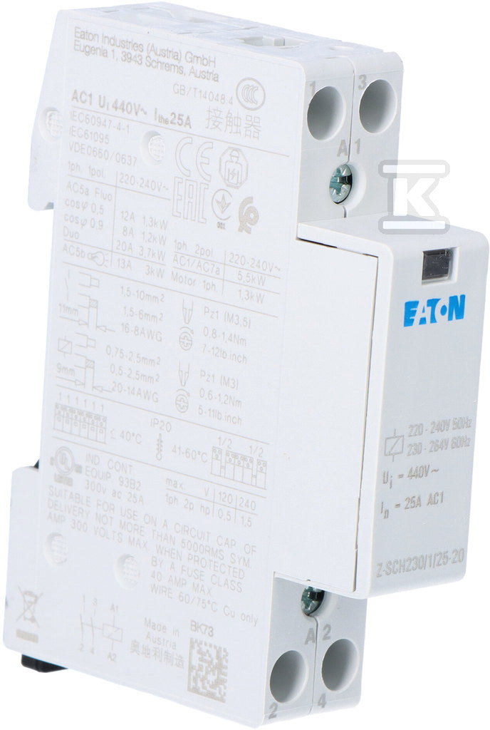 Stycznik instalacyjny Z-SCH Z-SCH230/1/25-20