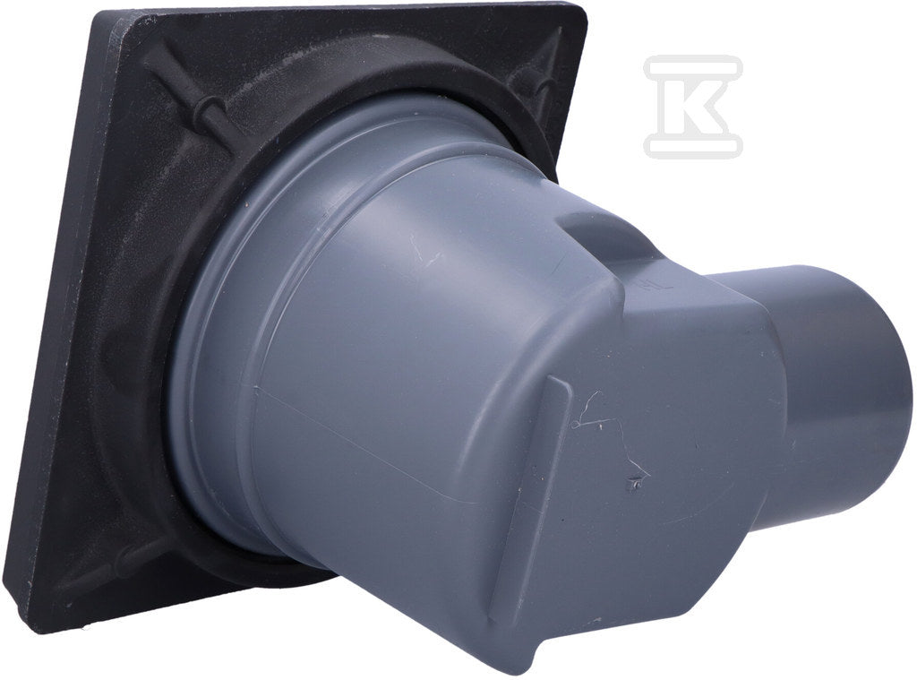 Wpust podwórzowy Perfekt DN110 z odejściem poziomym, ramą z żeliwa 260x260mm, kratką ściekową z żeliwa 226x226mm, klapą antyzapachową i koszem osadczym