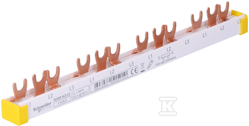 Szyna widełkowa R9XFH312 63A 3-biegunowa 12 modułów
