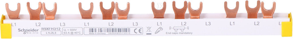 Szyna widełkowa R9XFH312 63A 3-biegunowa 12 modułów