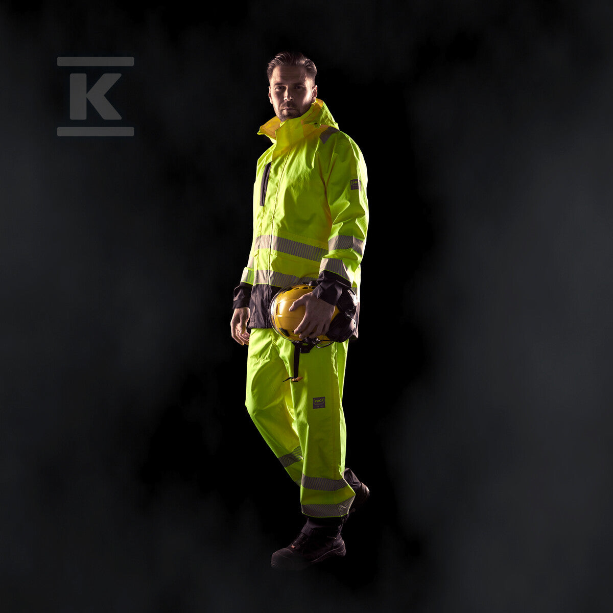 Spodnie shell HI-VI (fluo) żółte L