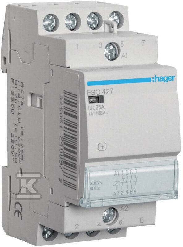 Stycznik 230VAC 2NO+2NC 25A AC-7a/b