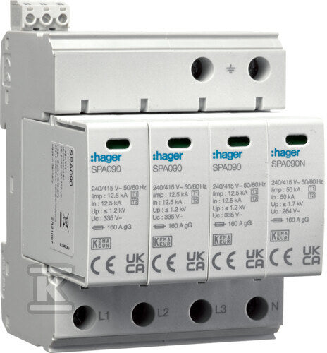 Ogranicznik przepięć T1+T2 MOV 4P sieć TN-S/TT Iimp=50 kA In=50kA Up1, 2kV