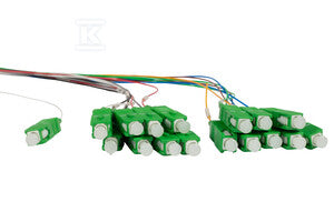 Splitter optyczny PLC tube (metal) 1x32 symetryczny SM G.657A1 SC/APC 0,9mm 1m