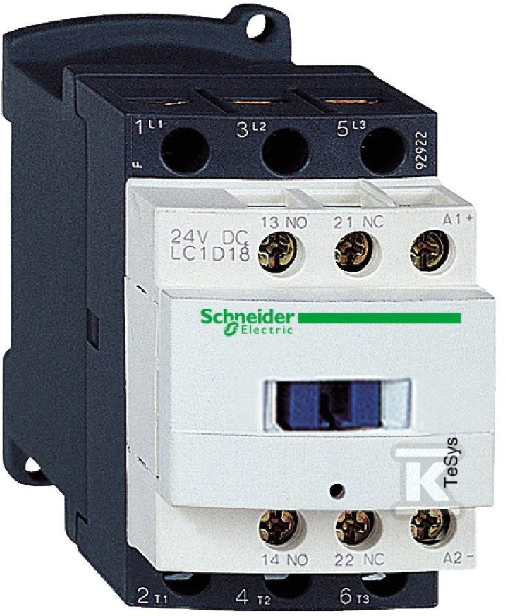 Stycznik mocy TeSys D AC3 18A 3P 1NO 1NC cewka 220VDC