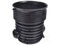 Kineta PP 425x160 przelotowa 0st. typ I, do rury wznoszącej korugowanej 425mm oraz rury wlotowej gładkiej 160mm, z uszczelką, kolor czarny (Tegra 425)