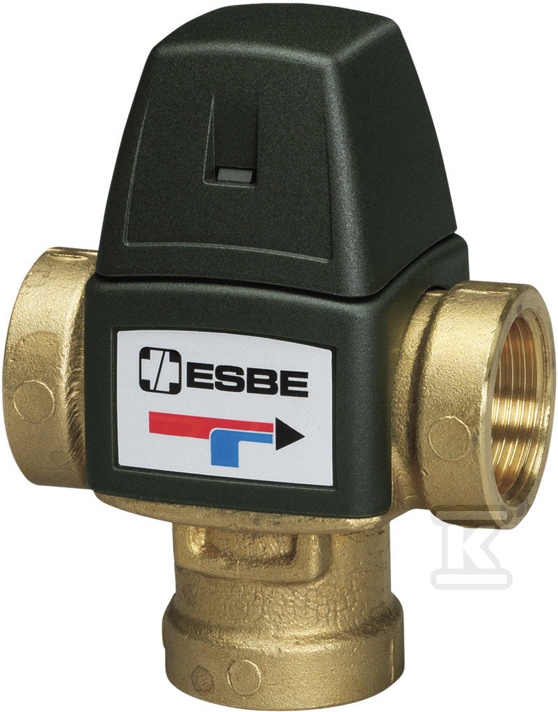 Termostatyczny zawór mieszający VTA321, regulator temperatury 20-43oc, KVS 1.6, 3/4" wewnętrzny