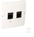 Gniazdo komputerowe RJ45 kat.5e + telefoniczne RJ12 (moduł), Basic moduł białe