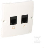 Gniazdo komputerowe RJ45 kat.5e + telefoniczne RJ12 (moduł), Basic moduł białe