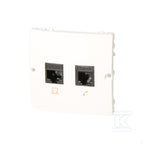 Gniazdo komputerowe RJ45 kat.5e + telefoniczne RJ12 (moduł), Basic moduł białe