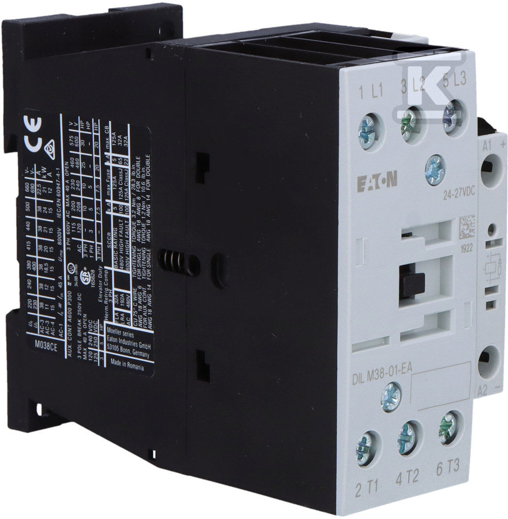 Stycznik 18, 5kW/400V, sterowanie 24VDC DILM38-01-EA(RDC24)