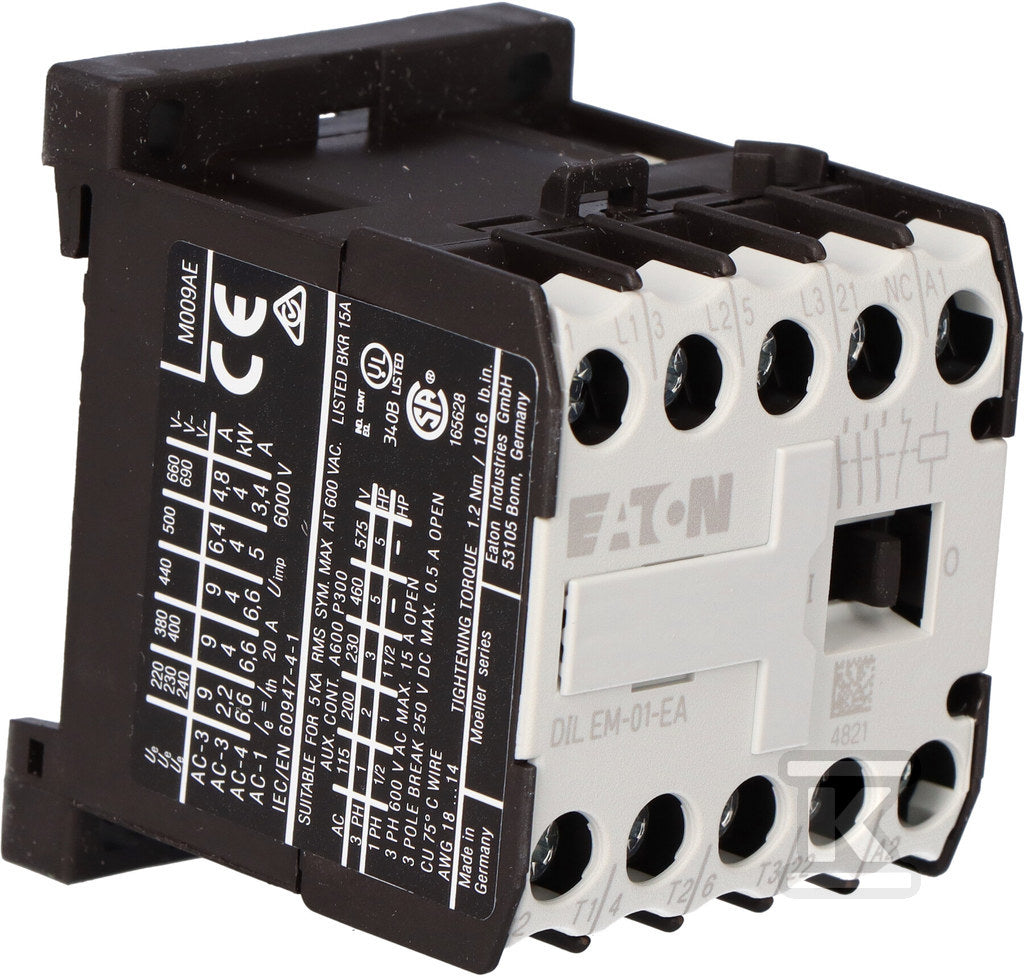 Stycznik miniaturowy, 4kW/400V, sterowanie 230VAC DILEM-01-EA(230V50HZ,240V60HZ)