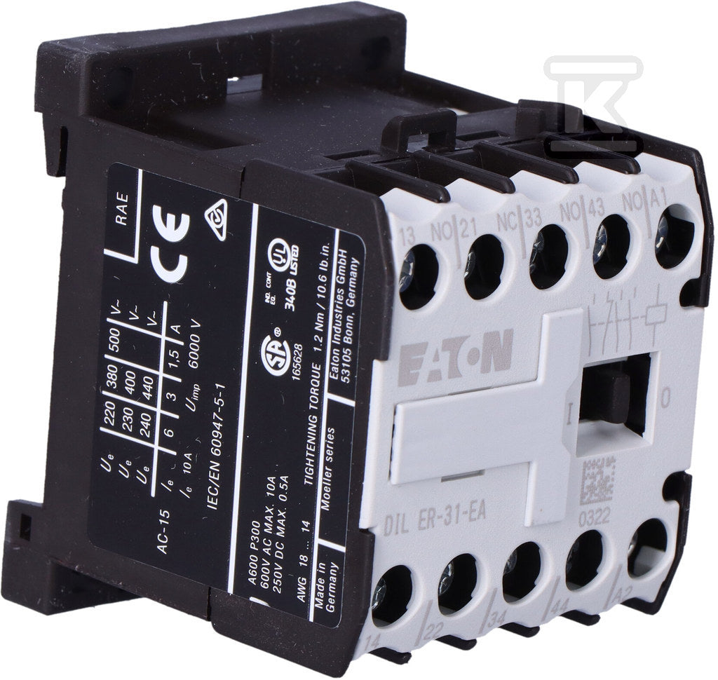 Stycznik pomocniczy miniaturowy, 3Z/1R, sterowanie 230VAC DILER-31-EA(230V50HZ,240V60HZ)