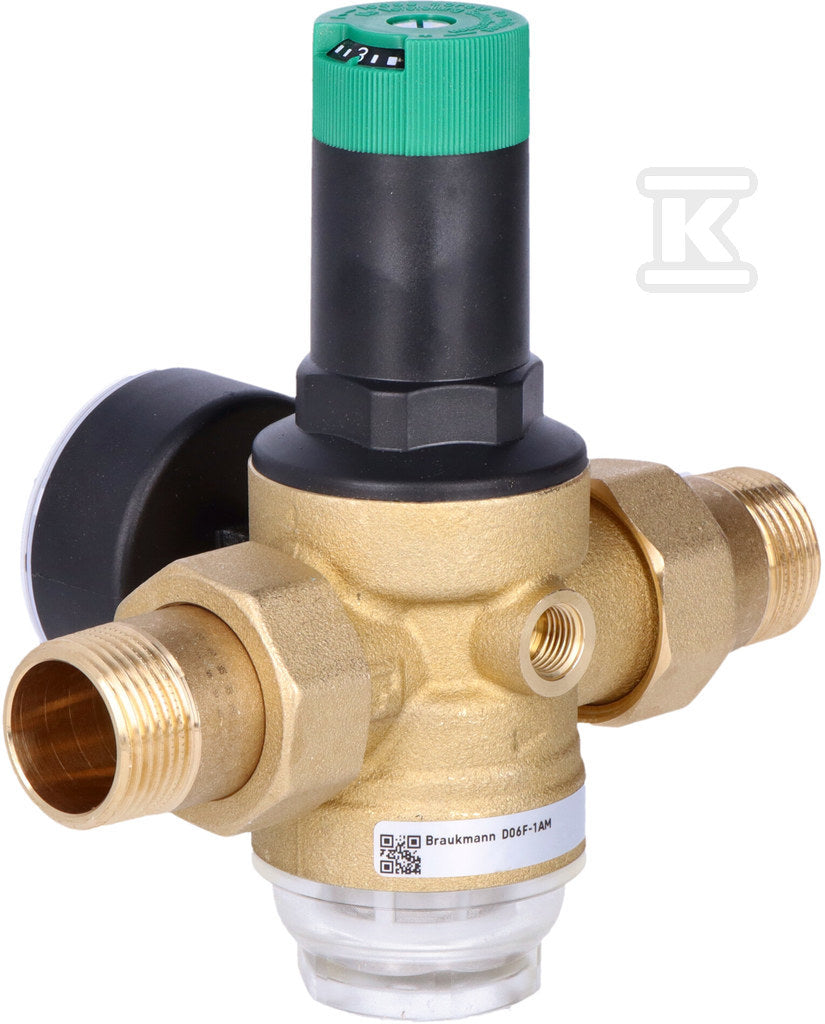Regulator ciśnienia, ze śrubunkami, 1", z manometrem 0-10 bar
