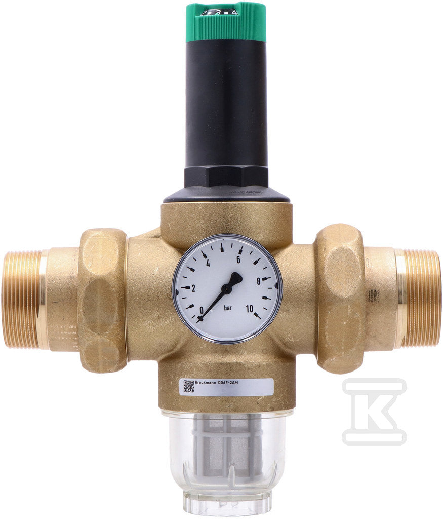 Regulator ciśnienia, ze śrubunkami, 2", z manometrem 0-10 bar