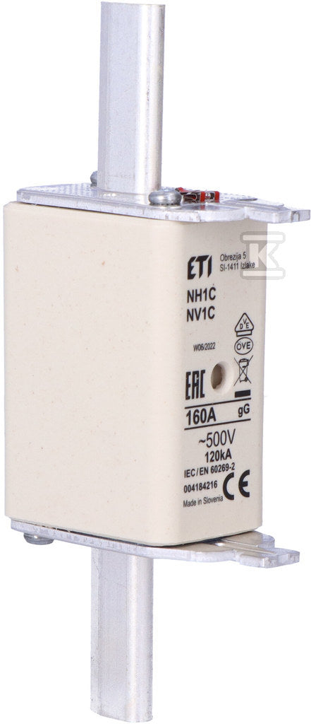 Wkładka topikowa przemysłowa zwłoczna KOMBI NH1C gG 160A/500V