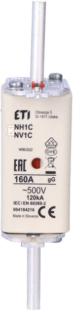 Wkładka topikowa przemysłowa zwłoczna KOMBI NH1C gG 160A/500V