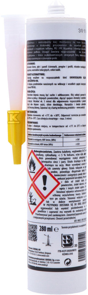 Klej montażowy 100a 280ml