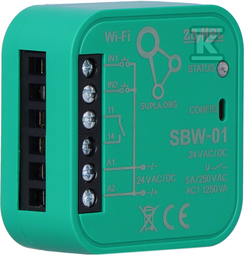 Sterownik bramowy WI-FI 1-kanałowy dwukierunkowy typ: SBW-01, SUPLA